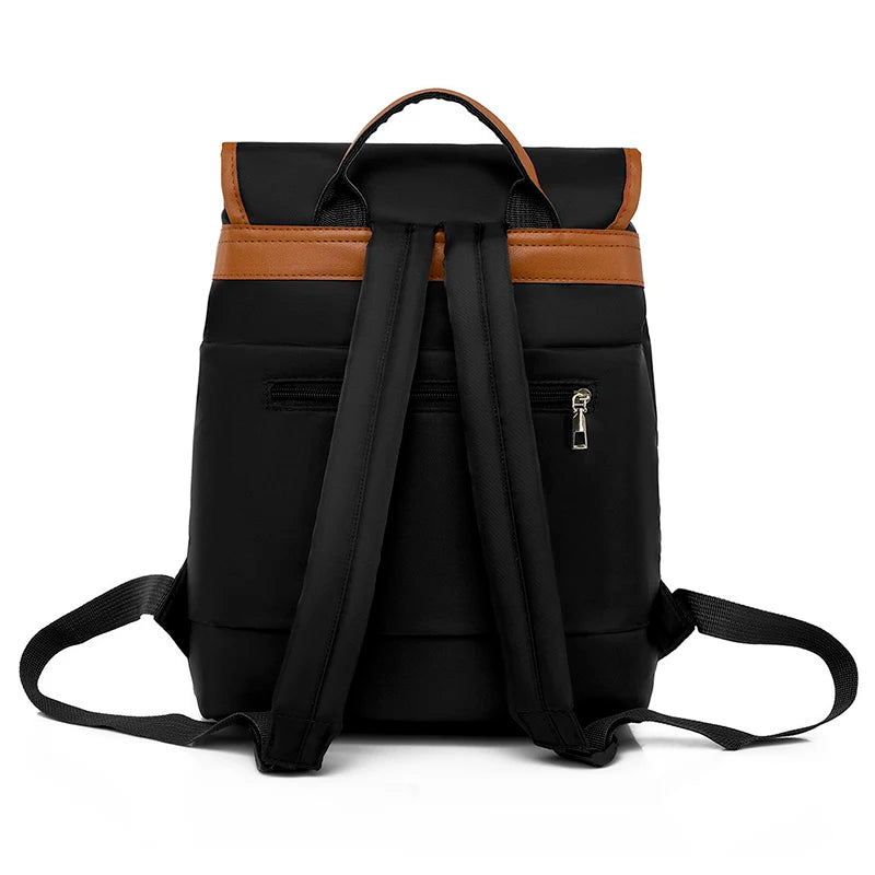 Retro Nylon Double Large Capacity Schoolbag Travel Backpack