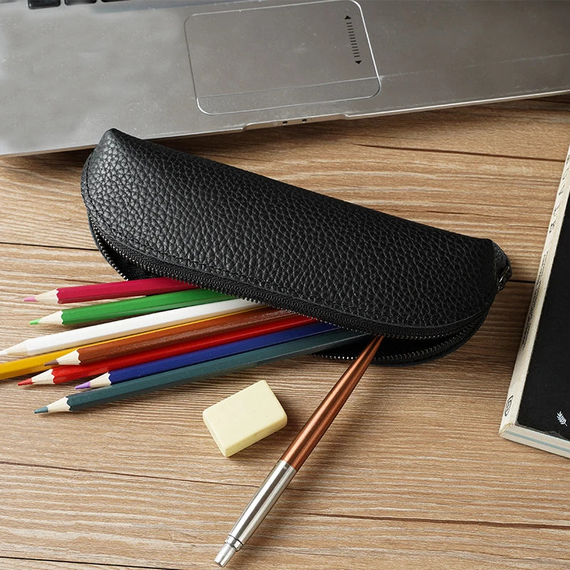 Retro Leather Pencil Case for Kids School Office Supplies