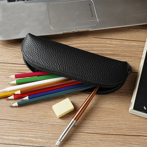 Retro Leather Pencil Case for Kids School Office Supplies