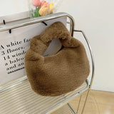 Retro Plush Bag Autumn Winter Women's Handbag Tote