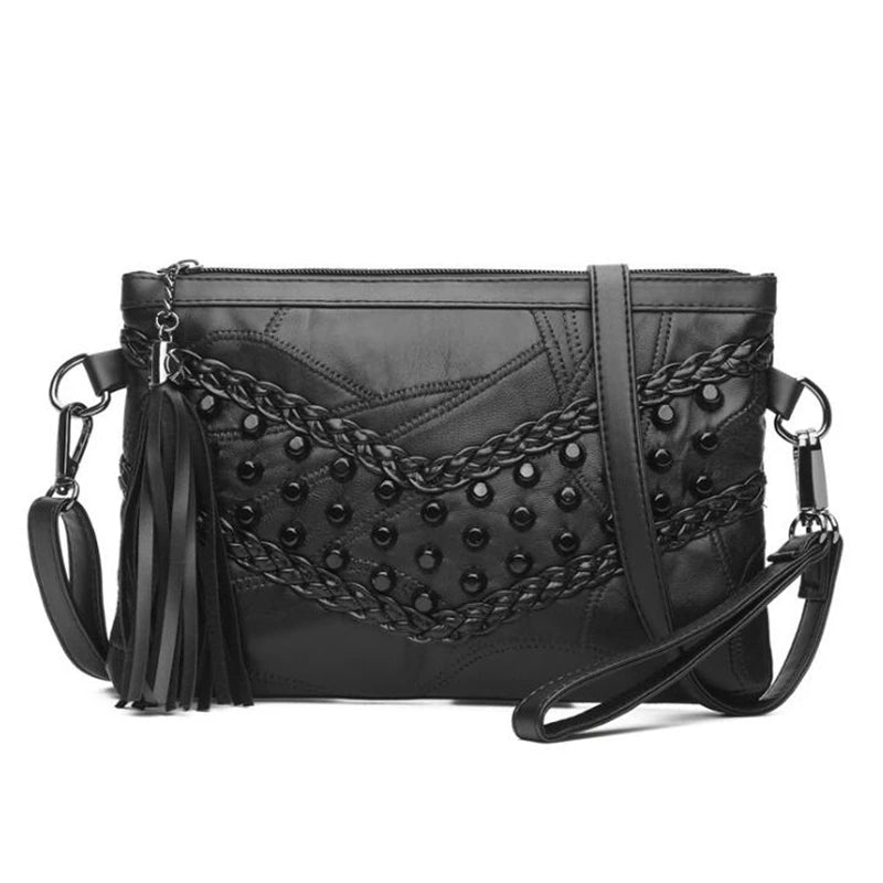 Retro Rivet Envelope Shoulder Bag for Women Small Messenger Bag