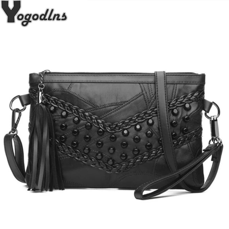 Retro Rivet Envelope Shoulder Bag for Women Small Messenger Bag