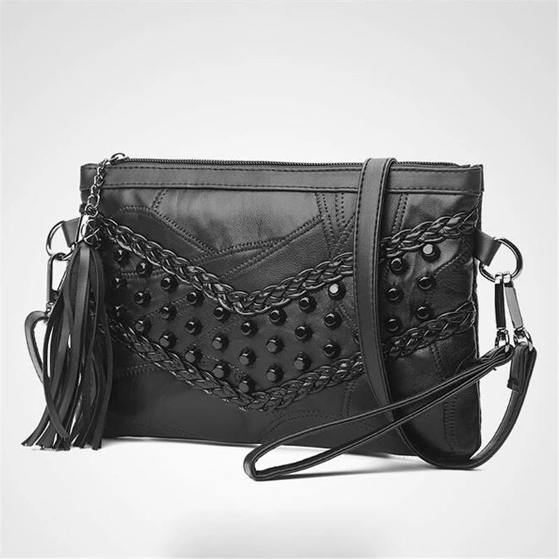 Retro Rivet Envelope Shoulder Bag for Women Small Messenger Bag