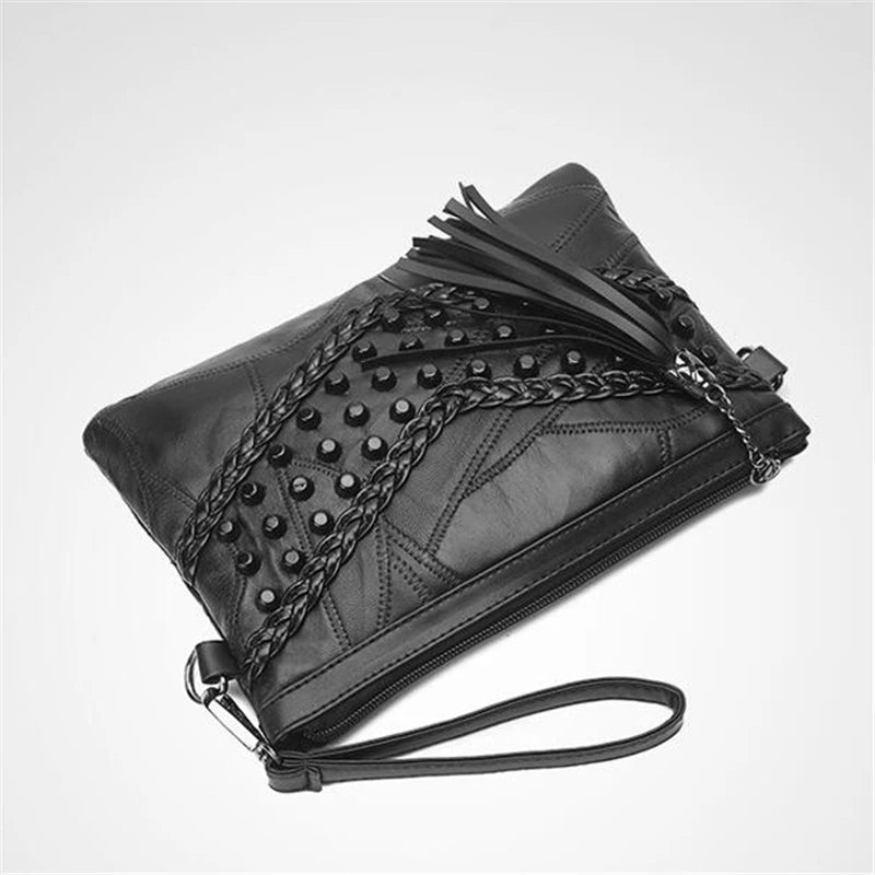 Retro Rivet Envelope Shoulder Bag for Women Small Messenger Bag