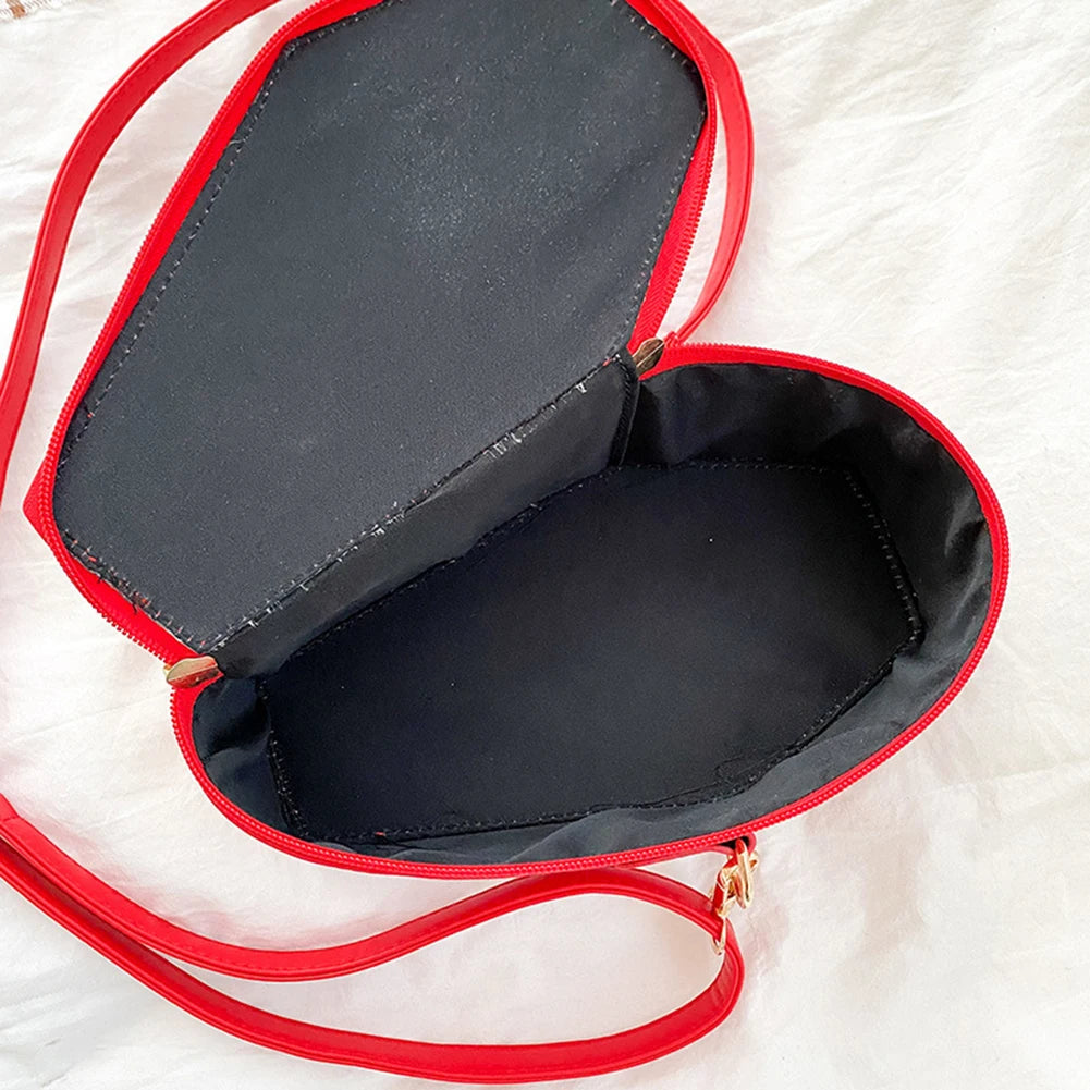 Coffin Shape Gothic Crossbody Handbag PU Leather Shoulder Messenger Bag