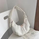 Retro Shoulder Bag Solid Texture Shoulder Dumpling Bag Handbag