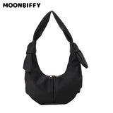 Retro Shoulder Bag Solid Texture Shoulder Dumpling Bag Handbag