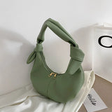 Retro Shoulder Bag Solid Texture Shoulder Dumpling Bag Handbag