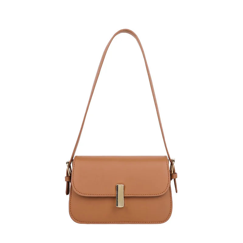 Retro Solid Women's Shoulder Bag PU Leather Small Square Bag