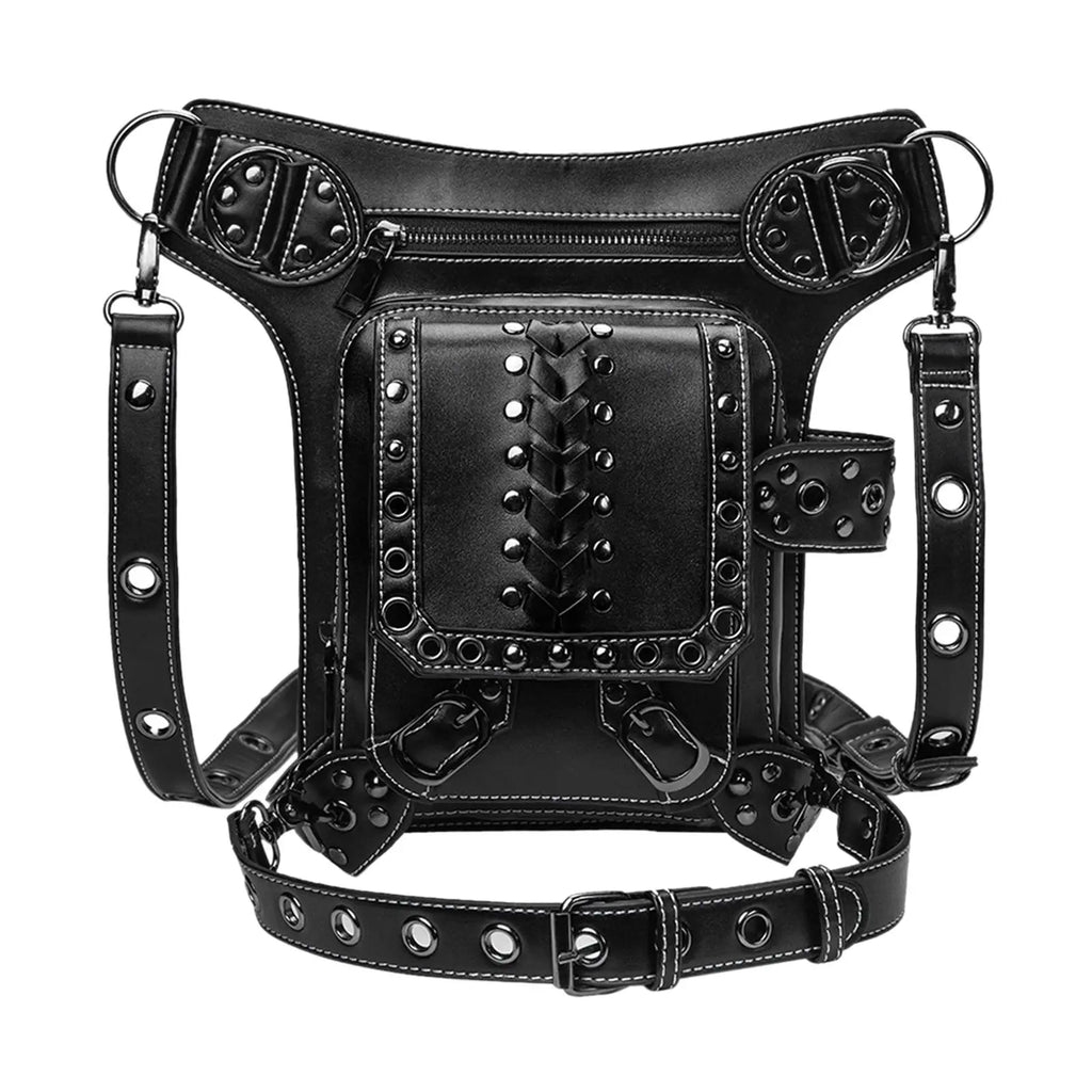 Steampunk Waist Bag Thigh Leg PU Leather Adjustable Strap Shoulder Bag