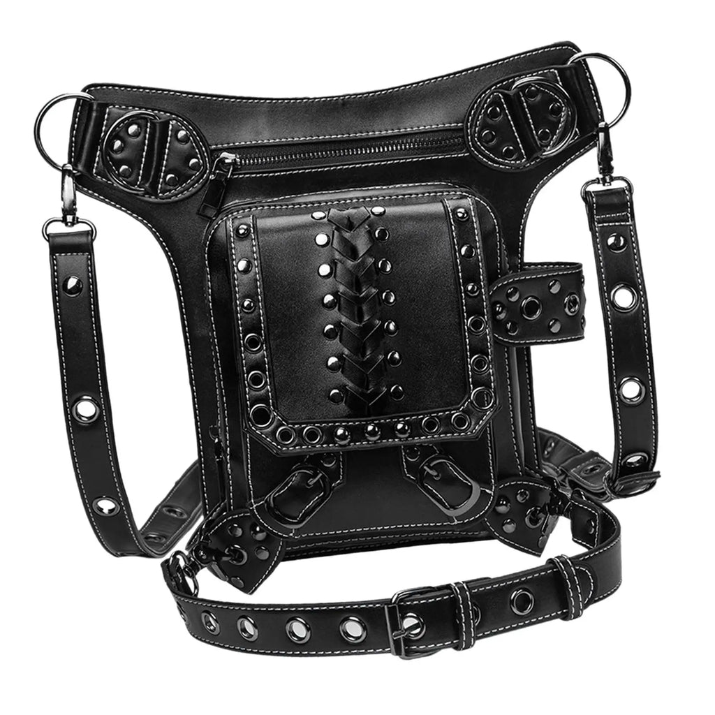 Steampunk Waist Bag Thigh Leg PU Leather Adjustable Strap Shoulder Bag