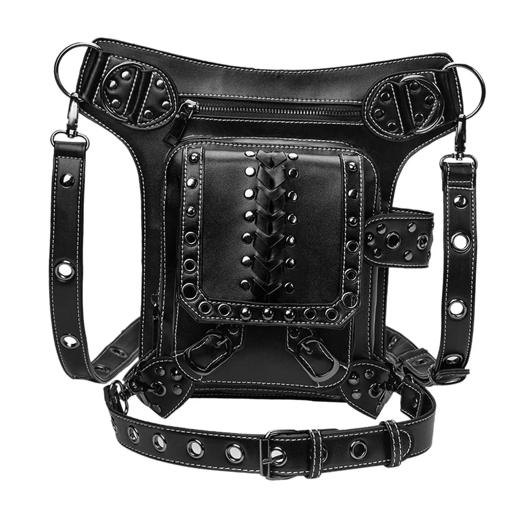 Steampunk Waist Bag Thigh Leg PU Leather Adjustable Strap Shoulder Bag