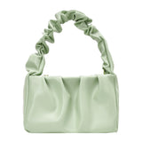 Retro Women Candy Shoulder Bags PU Leather Ruffle Totes Handbag