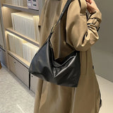 Retro Women Casual Shoulder Bag Soft PU Leather Winter Handbags