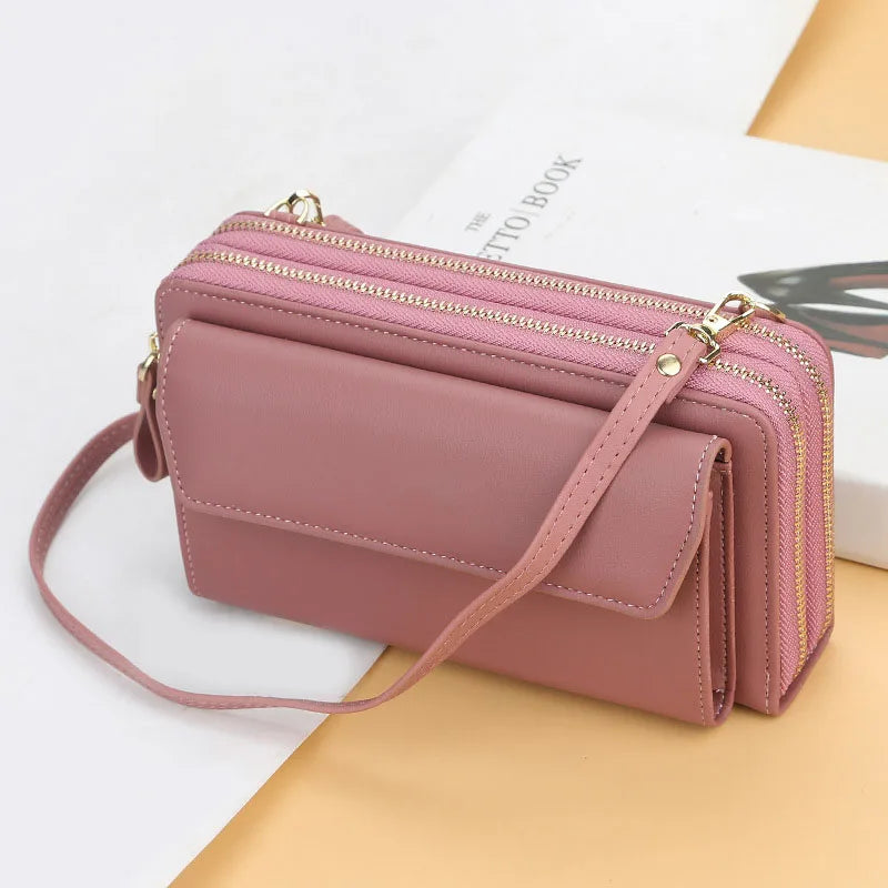 Retro Women's Bag High Capacity Double Zipper Ladies Shopping Totes Shoulder Bag