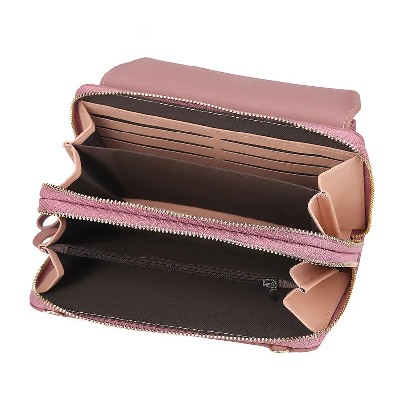Retro Women's Bag High Capacity Double Zipper Ladies Shopping Totes Shoulder Bag