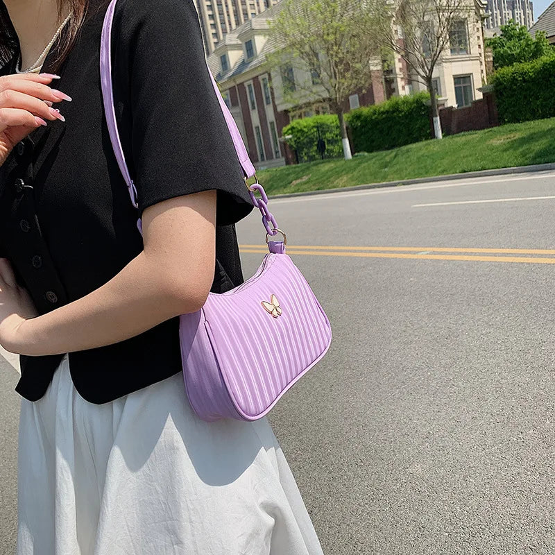 Retro Women's Shoulder Underarm Bags Casual Half Moon Bag