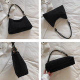 Corduroy Shoulder Tote Bag for Women - Retro Style