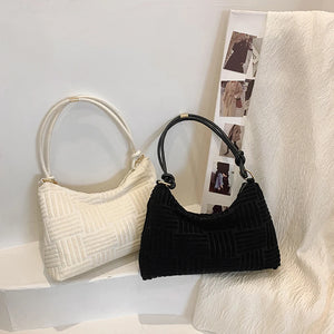 Corduroy Shoulder Tote Bag for Women - Retro Style