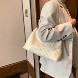 Corduroy Shoulder Tote Bag for Women - Retro Style
