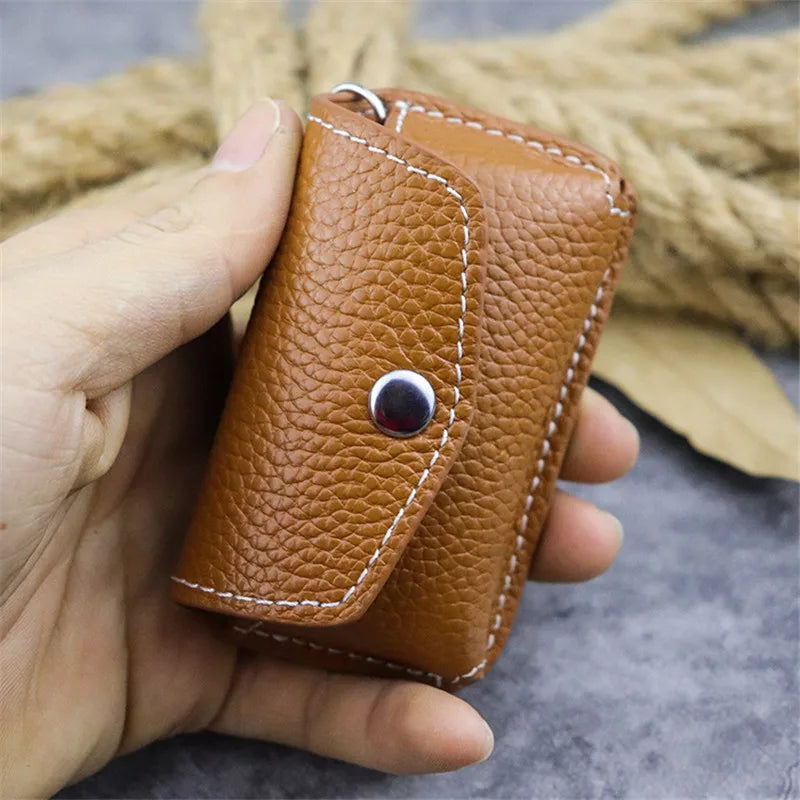 Retro Leather Buckle Wear Belt Waist Key Case