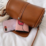Retro Round Bag Female Crossbody Small Solid Shoulder Bag