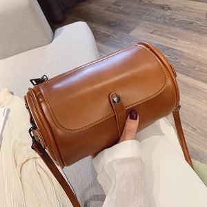 Retro Round Bag Female Crossbody Small Solid Shoulder Bag