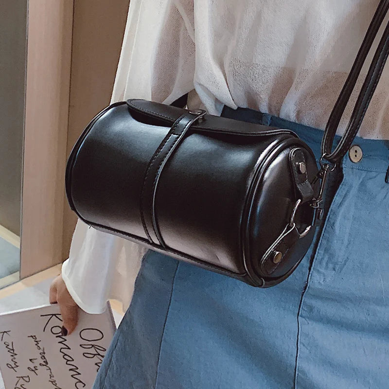 Retro Round Bag Female Crossbody Small Solid Shoulder Bag