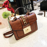 Retro Small Women's Messenger Stone Pattern Square Bag