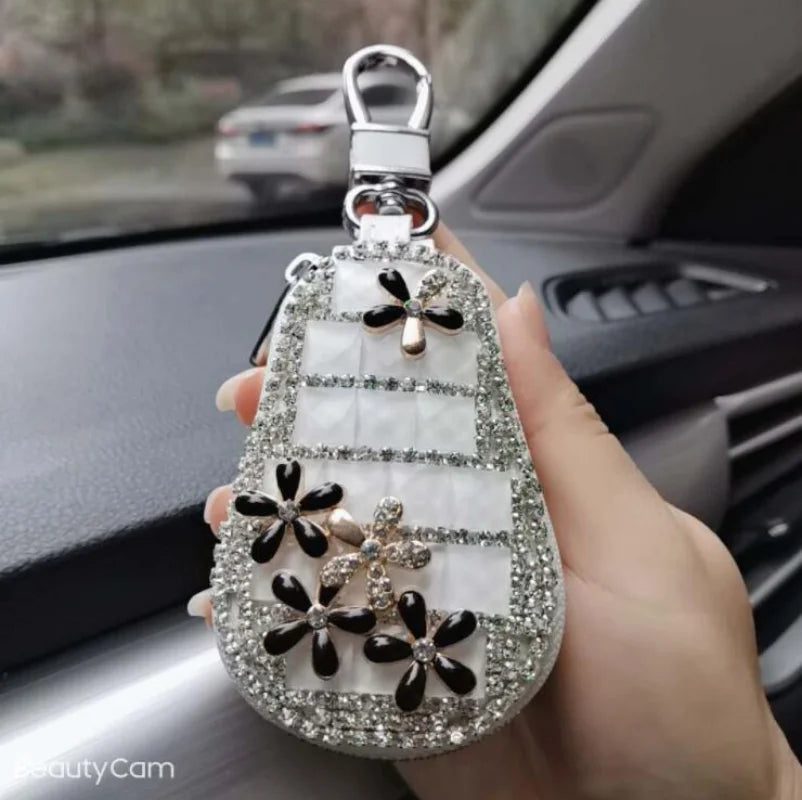 Rhinestones Car Key Holder Crystal Diamond Key Cover Remote Key Bag