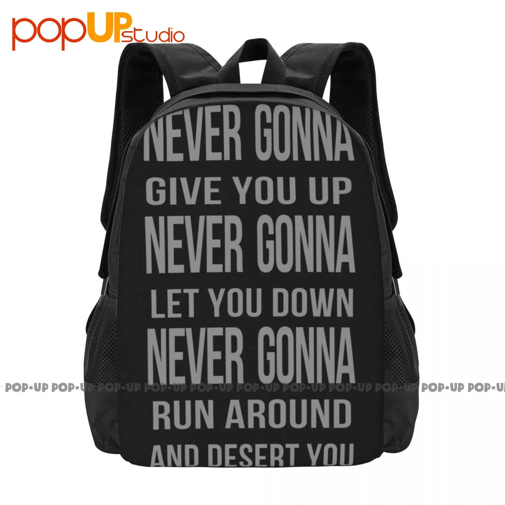 Rick Astley Never Gonna Song Backpack Large Capacity Portable Storage Bag