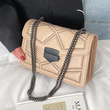 Rivet Chain PU Leather Crossbody Bags For Women Shoulder Bag