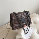 Rivet Chain PU Leather Crossbody Bags For Women Shoulder Bag