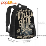 Roller Skate Backpack Large Capacity Print Portable School Bag