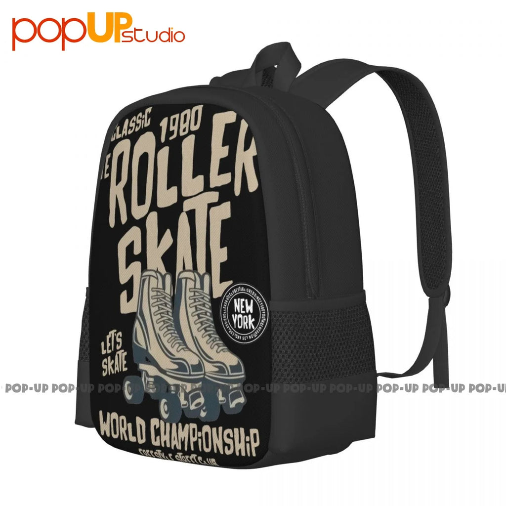 Roller Skate Backpack Large Capacity Print Portable School Bag