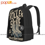 Roller Skate Backpack Large Capacity Print Portable School Bag