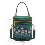 Cartoon Printing Crossbody Bag Women Zipper Mini Shoulder Embroidery Handbag