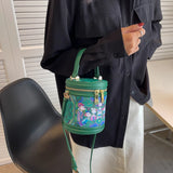 Cartoon Printing Crossbody Bag Women Zipper Mini Shoulder Embroidery Handbag