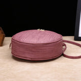 Round Crossbody Bags for Women Circular Shoulder Bag PU Leather Handbag