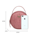 Round Crossbody Bags for Women Circular Shoulder Bag PU Leather Handbag