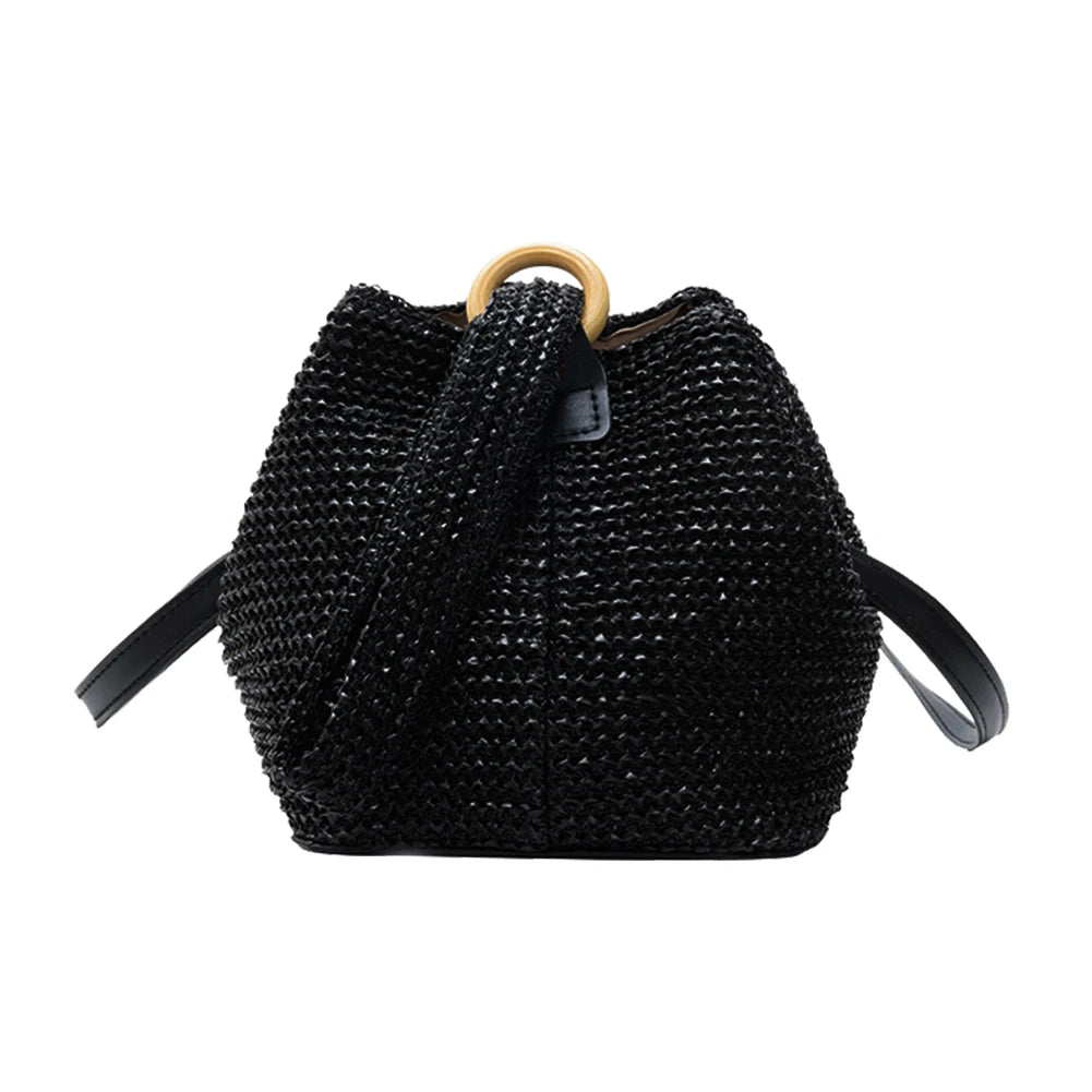 Handwoven Straw Bag Bohemian Style Shoulder Messenger Beach Purse