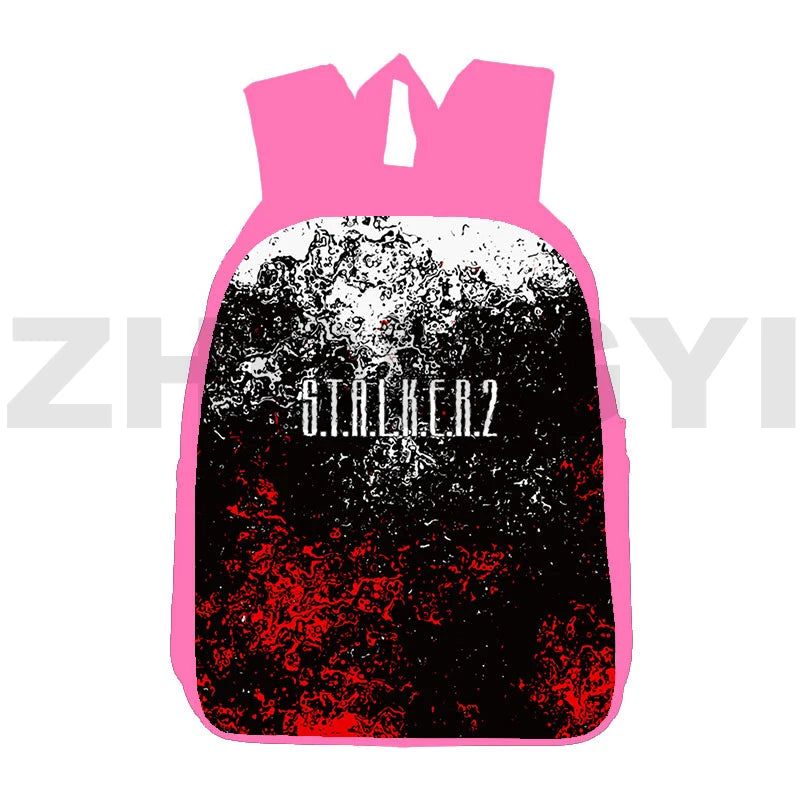 Stalker 2 Pink Anime Backpack for School Girls 12/16 Inch