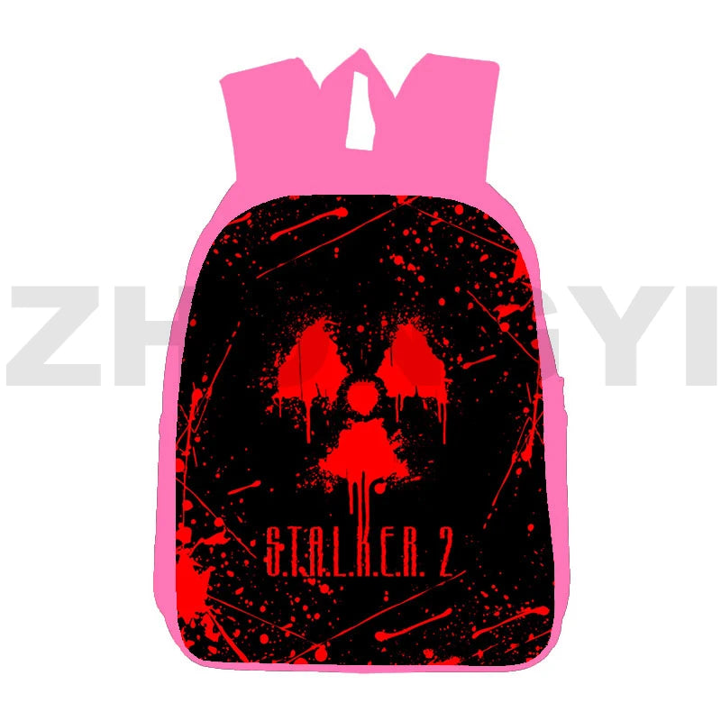 Stalker 2 Pink Anime Backpack for School Girls 12/16 Inch