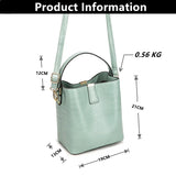 SCOFY Serpentine PU Leather Bucket Bag Small Handbag Crossbody Bag