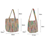 Rainbow Stripe Shoulder Bag Women's Messenger Bags Large Capacity
