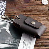 Men's Leather Car Key Wallet Holder Vintage Crazy Horse Cowhide Small Organizer