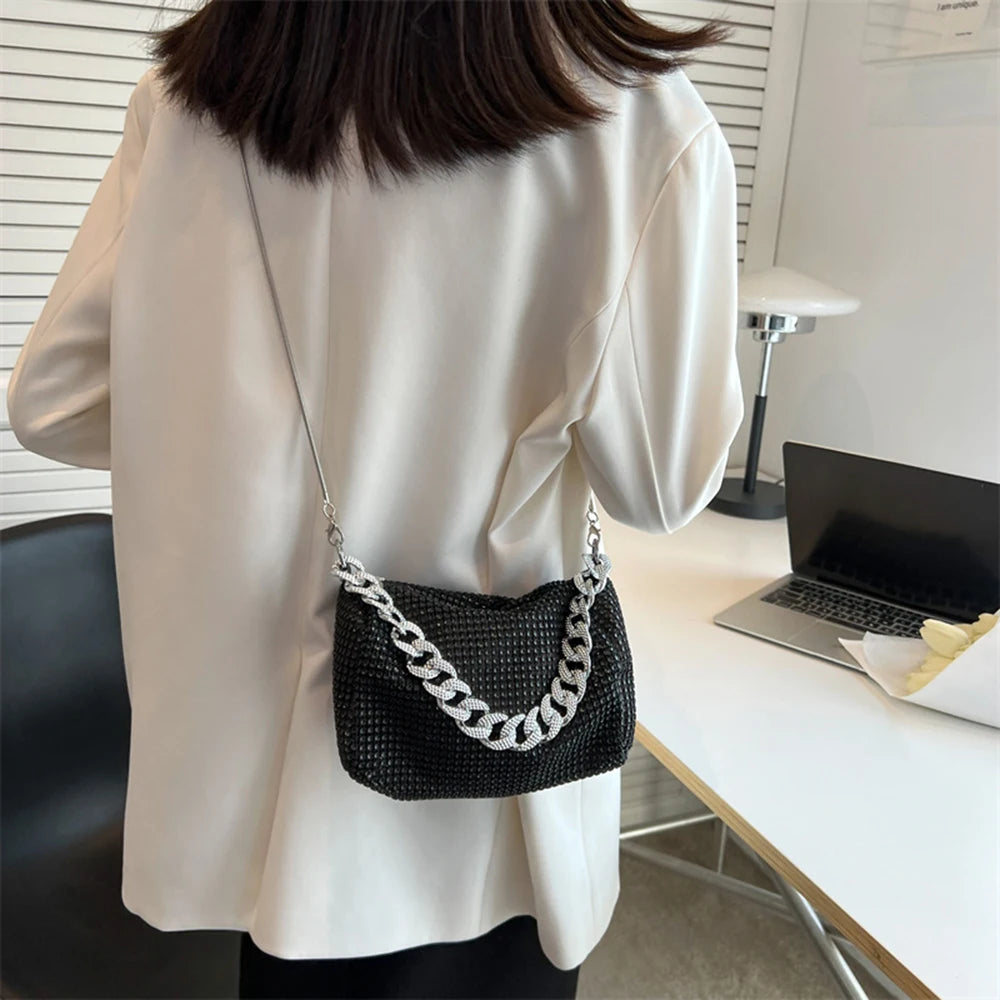 Diamonds Knitting Shoulder Bags CrossBody Bag