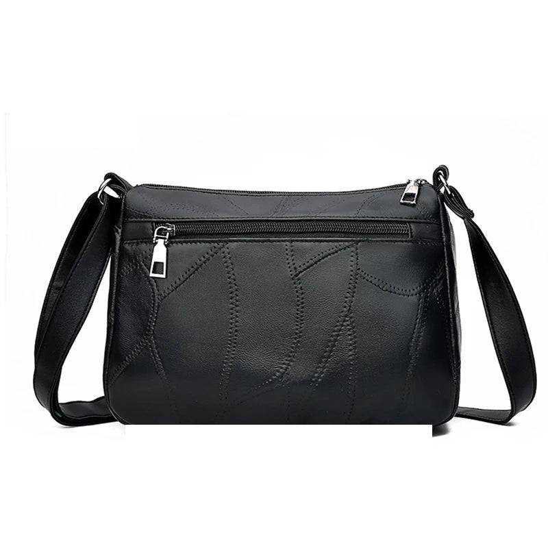 Women Messenger Bag Washed PU Leather Shoulder Bag Casual Square Bag