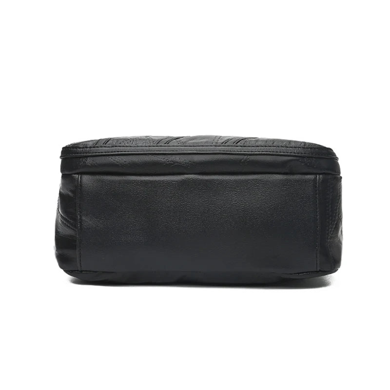 Women Messenger Bag Washed PU Leather Shoulder Bag Casual Square Bag