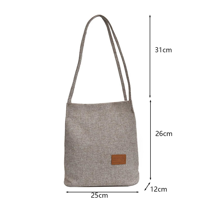 Casul Flax Patchwork Women Bag Ladies Messenger Bags Outdoor Shoulder Bag Purse